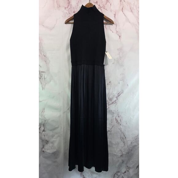 Anthropologie Dress Womens Medium Black Ribbed Maxi Tank Sweater Thea Twofer - Picture 1 of 11